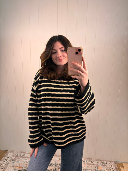 Lightweight Black Stripe Sweater