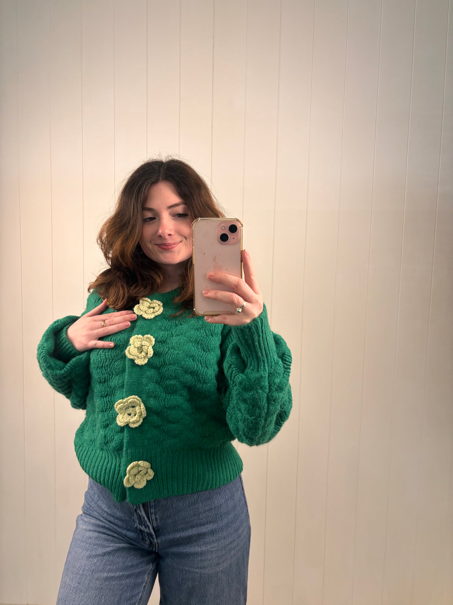 Green Flower Cardigan