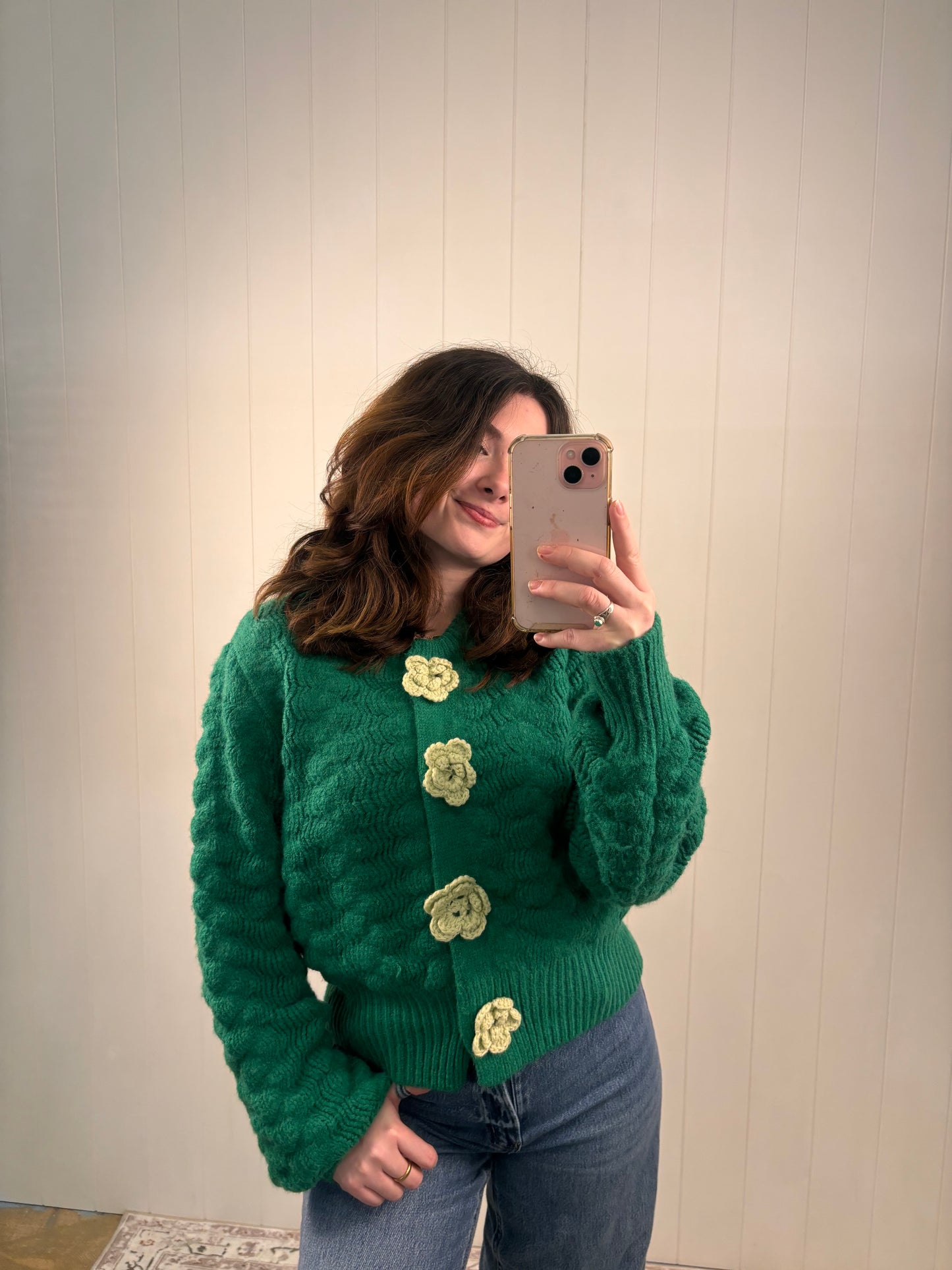 Green Flower Cardigan